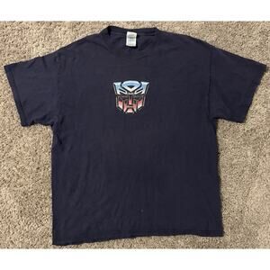 Vintage Transformers Delta Pro Weight Navy Autobot Logo T-Shirt L Short Sleeve